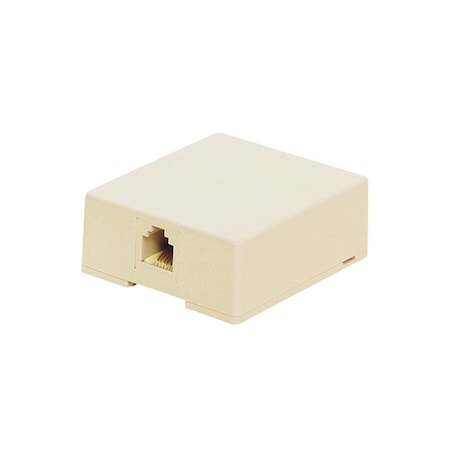 Quest Technology International Telephone Surface Mount Box, Rj11, 6P4C, Single - Ivory NTB-1401